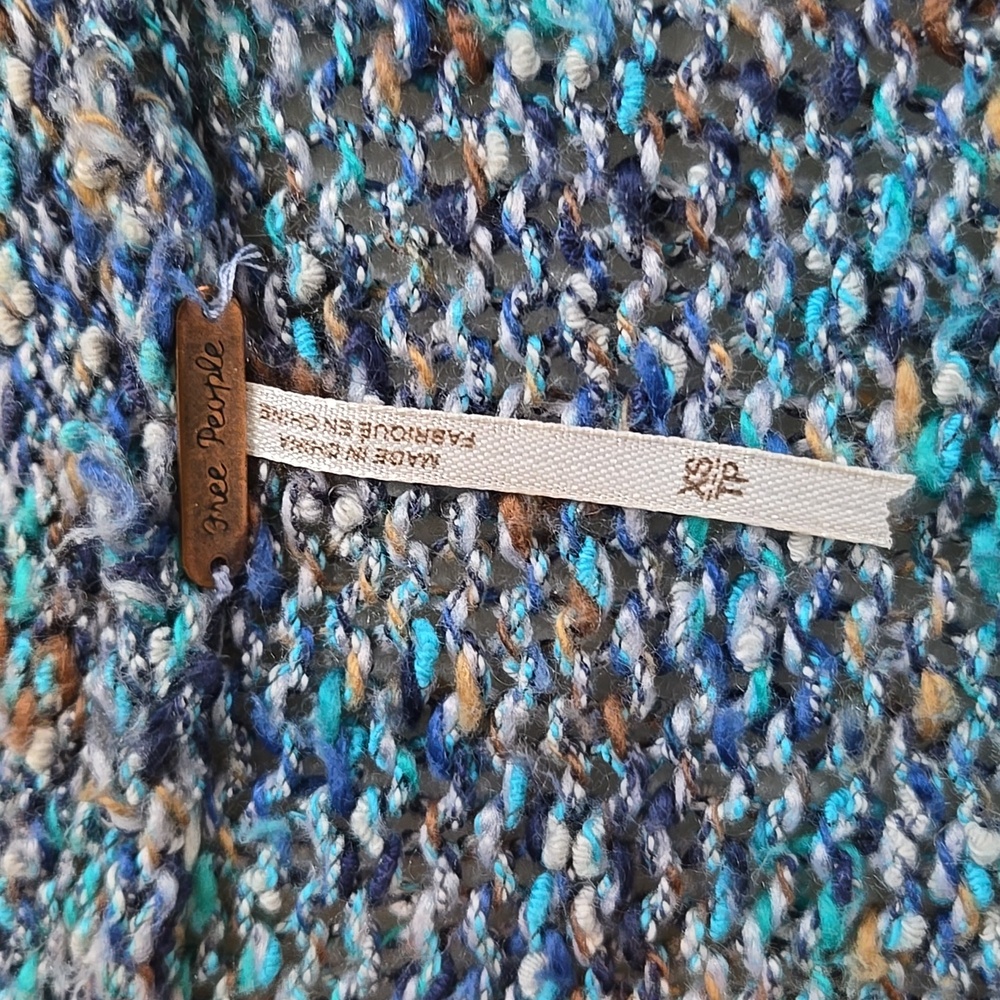 Free People Blue Knit Cardigan with Wooden Buttons - Picture 10 of 10